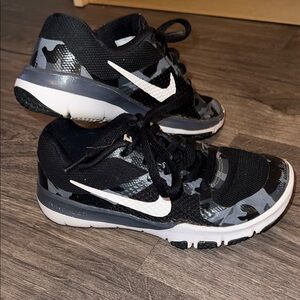 Nike Kids Black and White Camouflage Sneakers